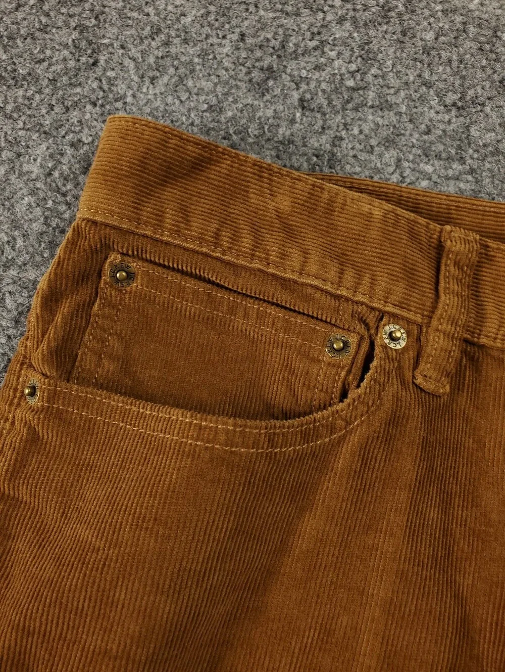 J Crew Flex Corduroy Pants 33x30 Slim Camel Rust Brown Five Pocket Casual Fall